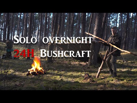 Bushcraft I 24H Solo Overnight - Das erste Mal allein im Wald I Shelterbau 4K