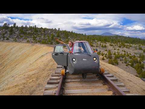 Testing Rail Car on Abandoned Railroad with 100 Year Old Tunnel and Trestles