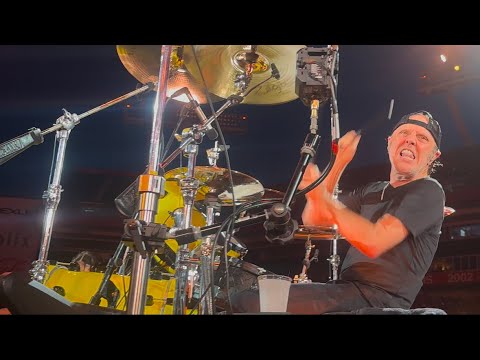 Metallica: Whiplash Live Tampa 6-8-2025 Lars Drum rise and Entrance 🚶‍➡️💥 Only Lars! 💥