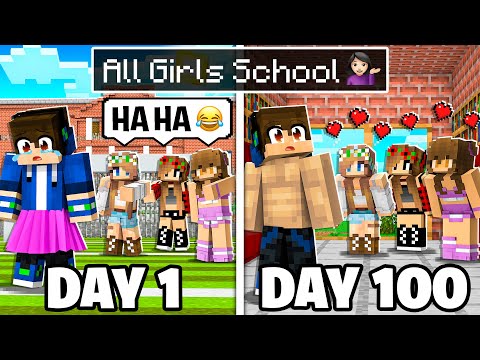 EYstreem - I Survived 100 Days as a BOY in ALL GIRLS SCHOOL! (Minecraft)
