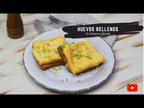 Receta Tortillas de huevo rellenas de jamón y queso. Desayuno