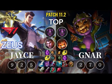 T1 Zeus Jayce vs Gnar Top - KR Patch 11.2