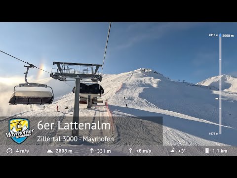 6er Lattenalm (Winter) Bergfahrt - Eggalm, Mayrhofen (Zillertal 3000) | 2009 von Doppelmayr gebaut