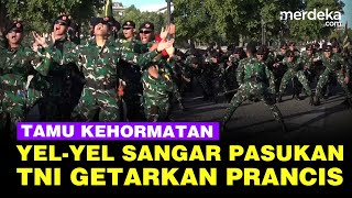 Download lagu Getarkan Prancis! Sangar Yel-Yel Ratusan TNI, Tamu Kehormatan Bareng Prabowo di Bastille Day mp3