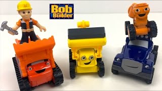 BOB THE BUILDER DIE CAST MIGHTY MACHINES WITH BOB, SCOOP, MUCK, TWO TONNE, DIZZY & SIGNS -UNBOXING