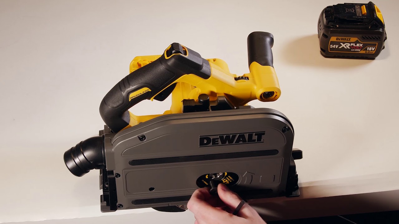 Watch video DEWALT® HOW TO CHANGE A BLADE ON A DEWALT 54V XR FLEXVOLT PLUNGE SAW Now DEWALT® HOW TO CHANGE A BLADE ON A DEWALT 54V XR FLEXVOLT PLUNGE SAW