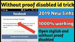 Open disabled facebook account without proof 2019