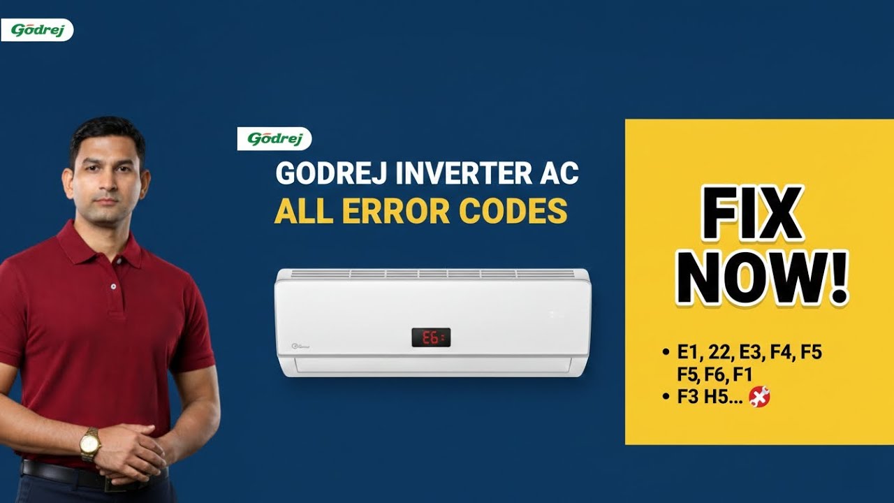 Godrej Inverter AC All Error Codes  How to setting Solve Solution fix  Repairing Guide