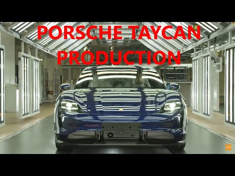 New 2021 Porsche Taycan Production Line -  German Electric Sports Car Factory