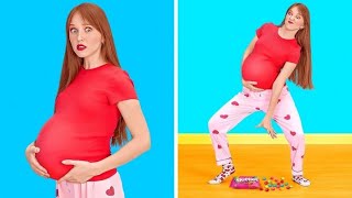 24 UUR ZWANGER-UITDAGING || Grappige zwangerschapssituaties door 123 GO!