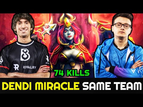when DENDI & MIRACLE in Same Team - WTF 74 Total Kills in 30min 7.26 Dota 2