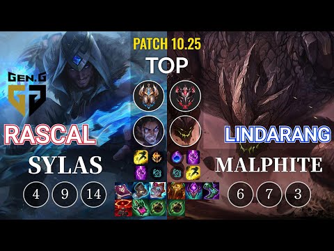 GEN Rascal Sylas vs Lindarang Malphite Top - KR Patch 10.25