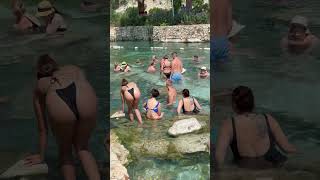 ☀️Pamukkale Turkey  Wonder Of The Nature -Sunny Day💦 #cleopatra #pamukkale #swimmingpool