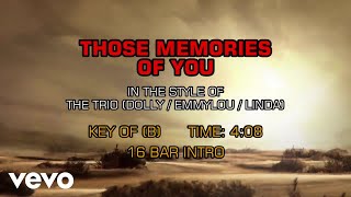 Dolly Parton, Emmylou Harris, Linda Ronstadt - Those Memories Of You (Karaoke)