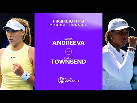 Теннис Mirra Andreeva vs. Taylor Townsend | 2024 Madrid Round 1 | WTA Match Highlights
