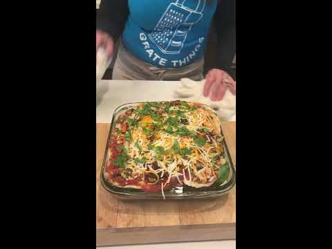 WOW! Roasted Veggie Enchilada Casserole. Simple vegan...