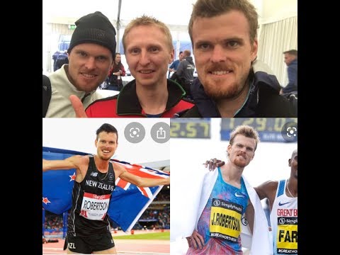 Elite marathon runners Zane and Jake Robertson perform a core exercise routine in New Zealand.