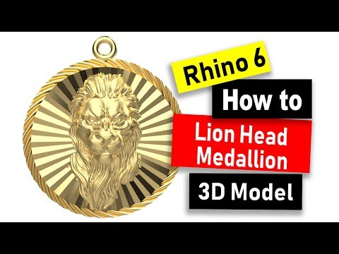 CAD Design for Lion Head Medallion in Rhino 6: Jewelry CAD Design Tutorial #80