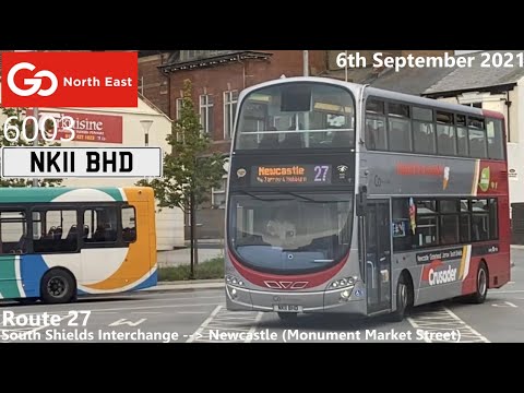 Go North East: 6003 on Route 27 to Newcastle (UK Bus Timelapse #39)