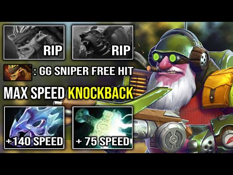 MAX SPEED Knockback Moon Shard Sniper Mid 1st ITEM Mjollnir with Max Attack Range Dota 2