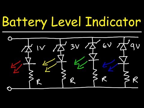 12V LED Battery Level Indicator With Zener Diodes & Resistors