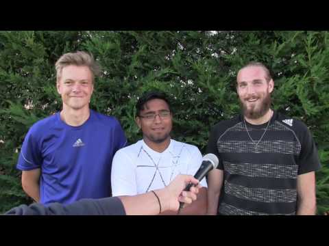 Jiří Vachtl, Alessandro Ricci a David Mrázek po utkání 1. kola čtyřhry na ITF v Trnavě 2017