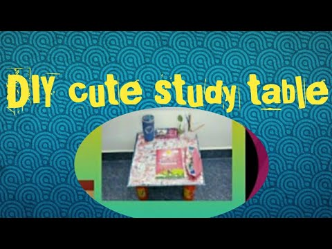 DIY Cute study table/Study table with cardboard/Mini study table