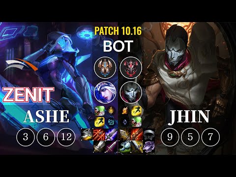 HLE Zenit Ashe vs Jhin Bot - KR Patch 10.16