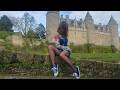 A Girl Wearing Pantyhose At A Castle