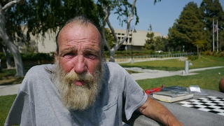 Video: Dennis, Glendale, disabled, divorced at 60 years, spent savings, sleeping homeless on church patio - Invisible People