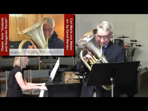 Euphonium Solo: "Andante and Hungarian Rondo" - Demo of Theme, + Full  Performance with Piano