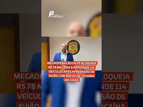 PF bloqueia R$78M e apreende 114 veículos após apreensão de avião com 500kg de cocaína em Goiás