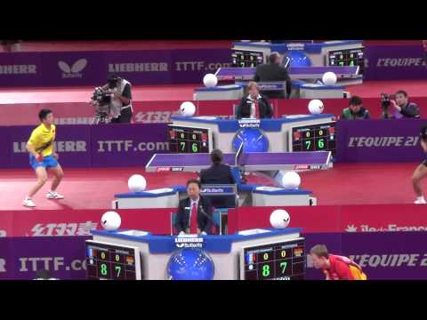 Zhang Jike vs Fan Zhengdong side view WTTC 2013