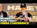GEORGE KAMBOSOS JR WITH BLACK EYES SPEAKS ON LOSING TO HANEY AGAIN AT POST FIGHT PRESS CONFERENCE