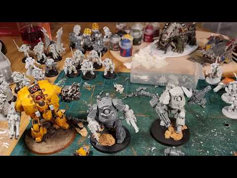 Hobby Update - Plastic Contemptor Re-posing, Heresy Imperial Fists, Fantasy Orcs, Squiggoth etc...