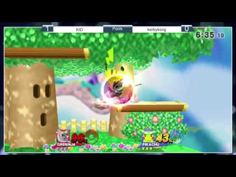 Smash 4: NHSSBV - KID (Greninja) Vs kerbykong (Pikachu) - RR Pools