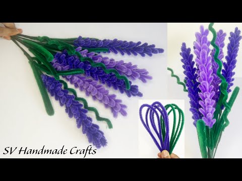DIY beautiful lavender flowers with pipe cleaners \ Chenille stems | Home Decoration | craft