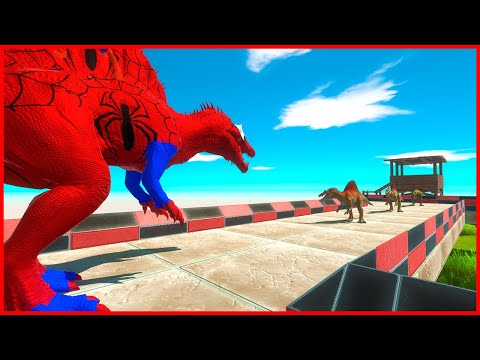 SPIDERMAN SPINOSAURUS DEATHRUN | Animal Revolt Battle Simulator