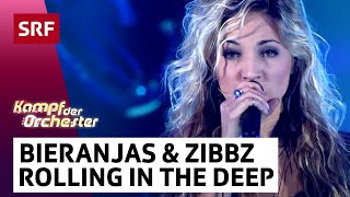 Bieranjas & Zibbz mit Rolling In The Deep und Objection bei Kampf der Orchester