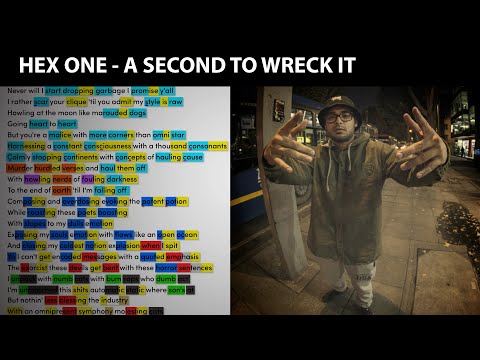 Hex One - A Second to Wreck It [Rhyme Scheme] Highlighted