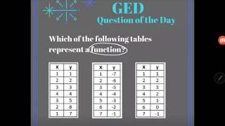 GED Math: Is the Relationship a function? Example Problem