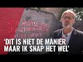 Monument Indië Nederland besmeurd met rode verf