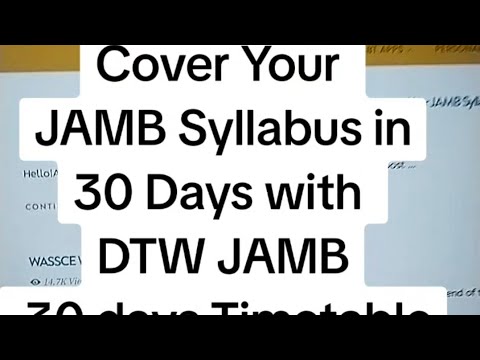 Cover Your JAMB 2025 Syllabus in 30 Days with DTW JAMB 30 days Timetable Challenge