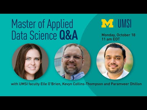 Master of Applied Data Science Live Q&A with faculty