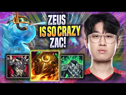 ZEUS IS SO CRAZY WITH ZAC! - T1 Zeus Plays Zac TOP vs Gnar! | Season 2022
