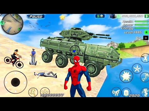 Rope Frog Ninja Superhero Driving Army Tank and Helicopter Open World Simulator - Android Gameplay