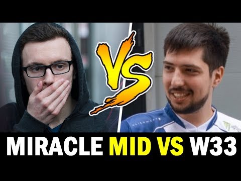 MIRACLE mid vs W33 — Who is the better mid for Nigma? Dota2