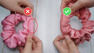 INVISIBLE STITCH on Scrunchies for Dummies 😉 How to Make Satin Scrunchies