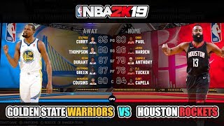 NBA 2K19 Gameplay Houston vs Warriors Hall of Fame Difficulty