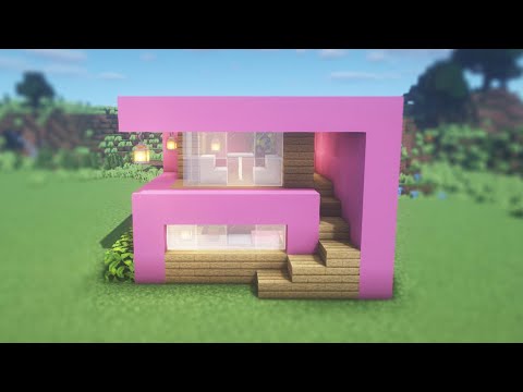 GAMES - #20 🌸Minecraft: Build a beautiful and easy little house in pink